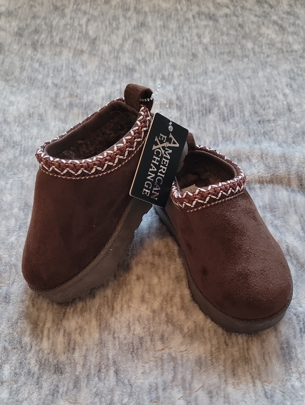 American Exchange Toddler Dark Brown Plush Slip-On Clog Size 7